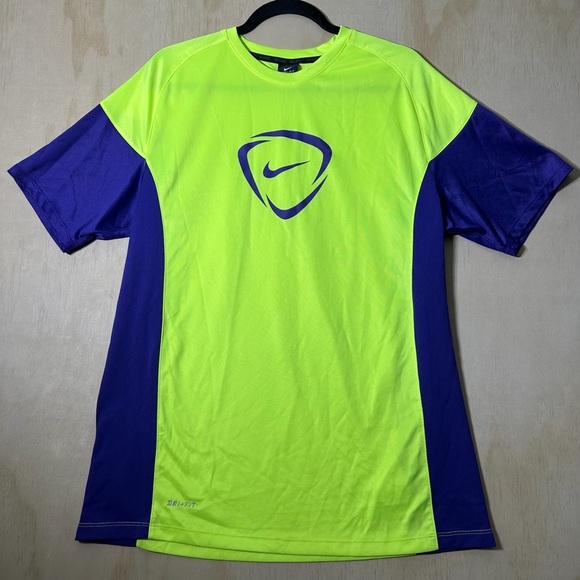 Nike Academy Dri-Fit jersey Neon Green And Purple Size Large - Picture 1 of 11